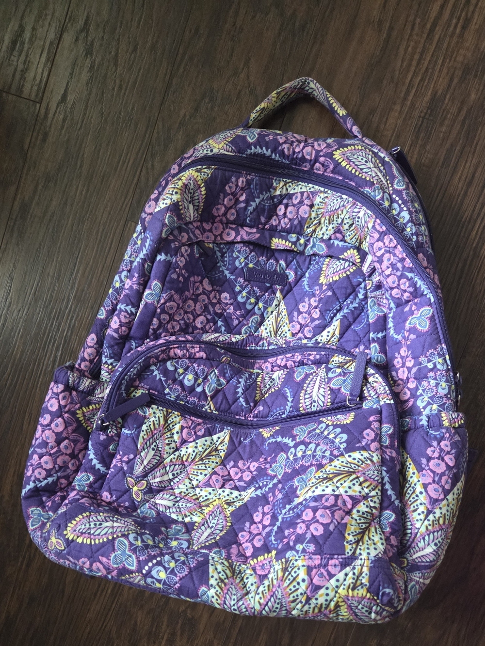 Vera Bradley Purple Floral Quilted Backpack